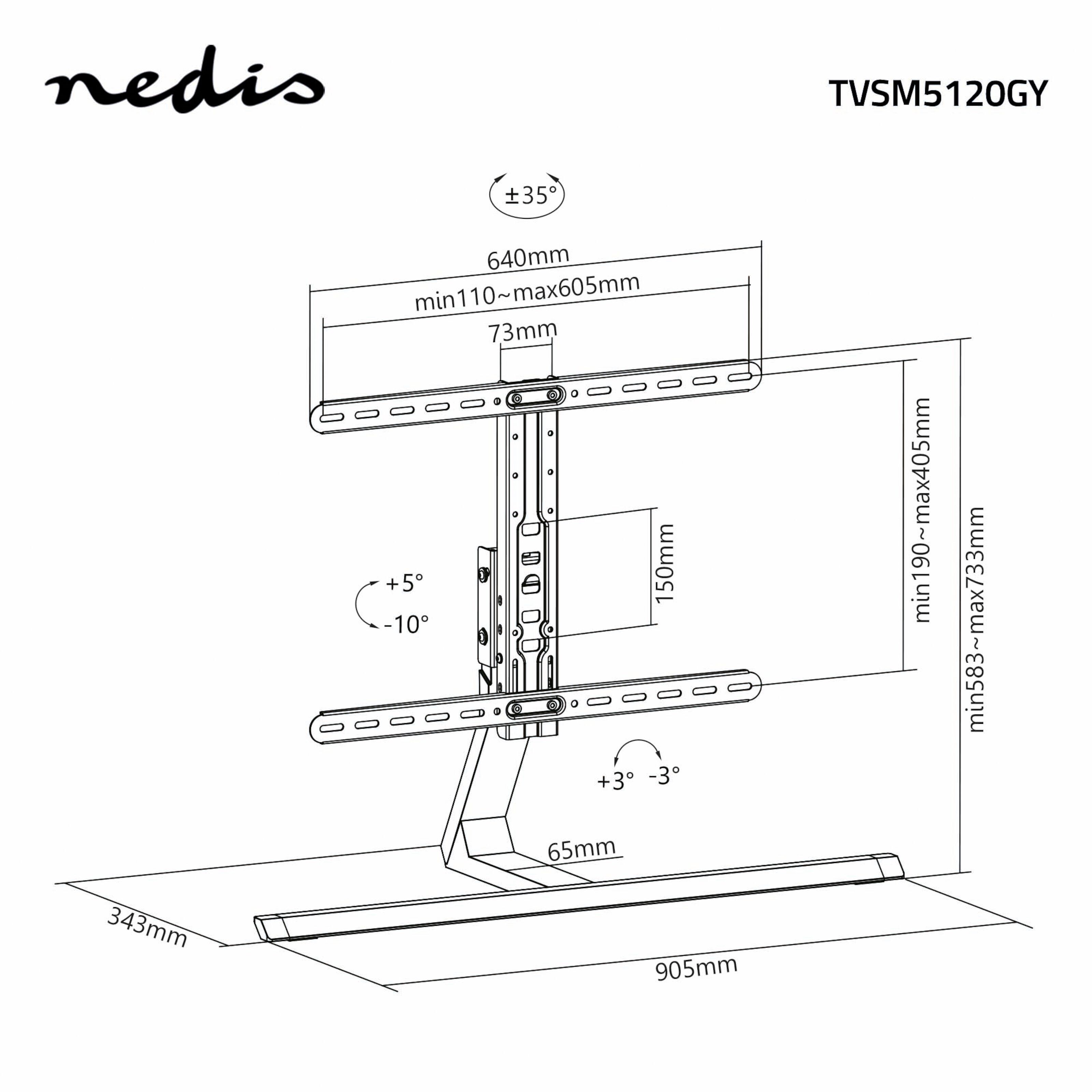 Nedis Vippe- og roterbart bordstativ for TV 37-75