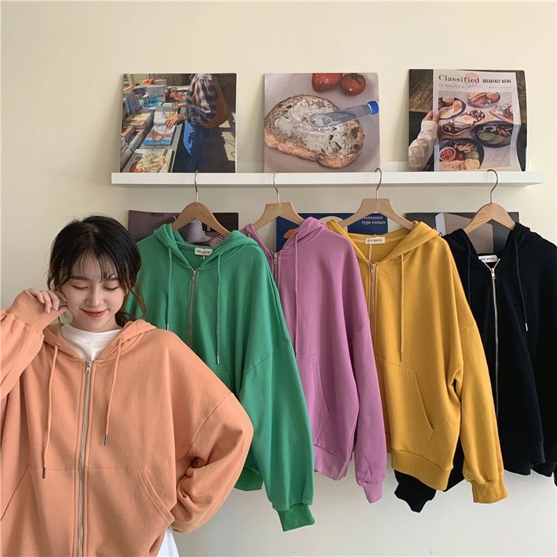 CRIBI - Effen hoodie met rits