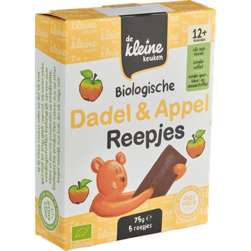 De Kleine Keuken Biologische Dadel & Appel Reepjes 12+ Maanden 5 Stuks 75 g