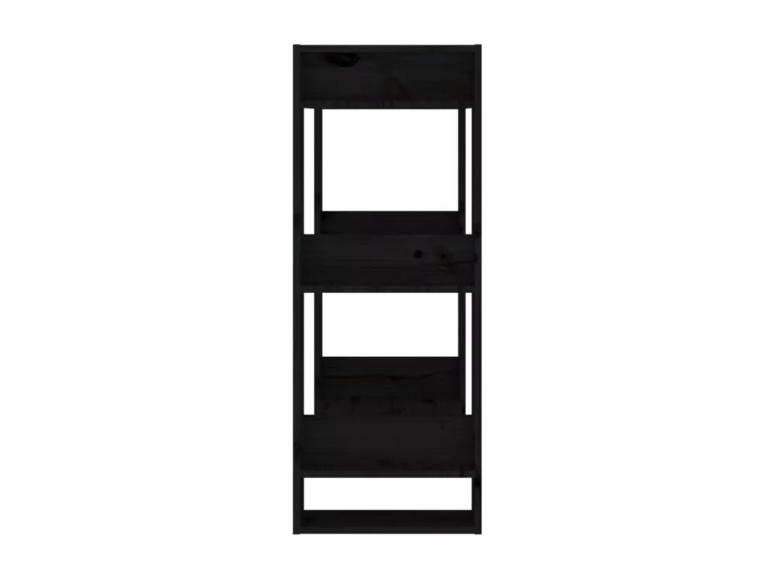 Bibliothèque/Séparateur de pièce Noir 60x35x91 cm Pin solide