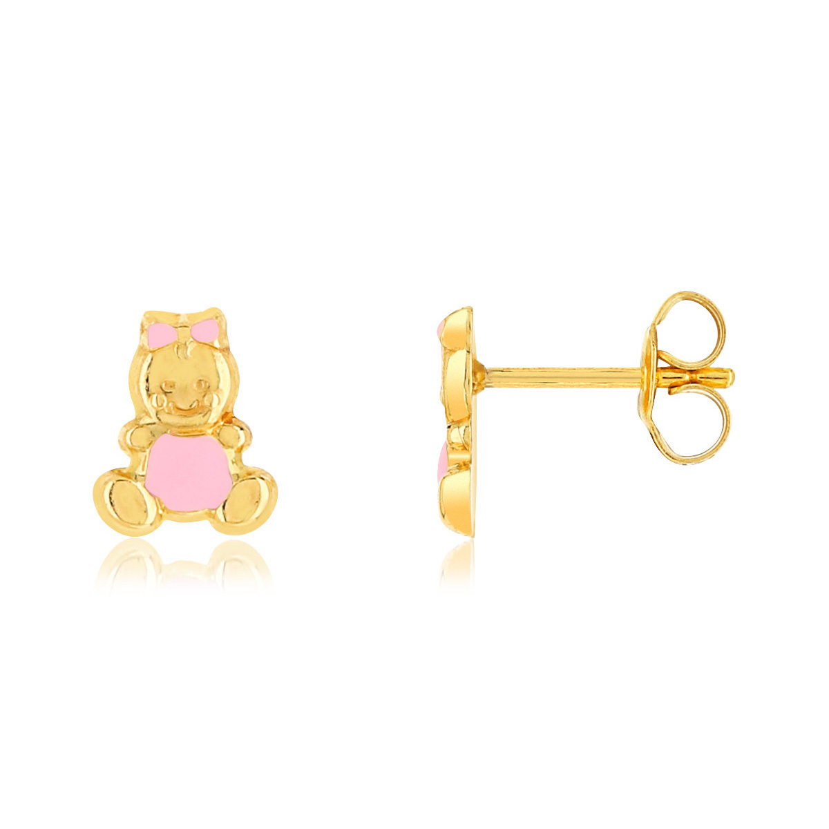 Boucles d'oreilles or jaune 375 laque bébé