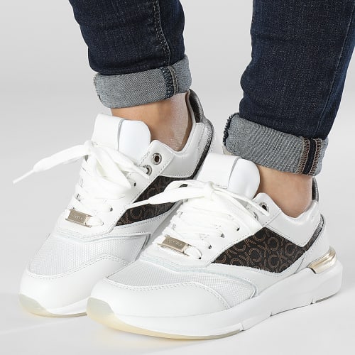 Baskets Femme Flexi Runner Mono 1437 White Brown Mono