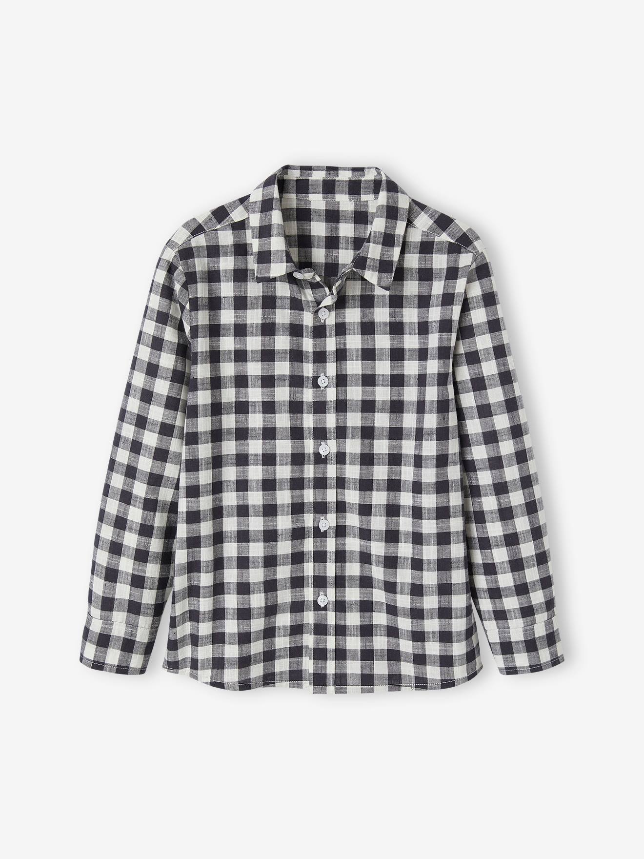 Camisa xadrez azul para meninos