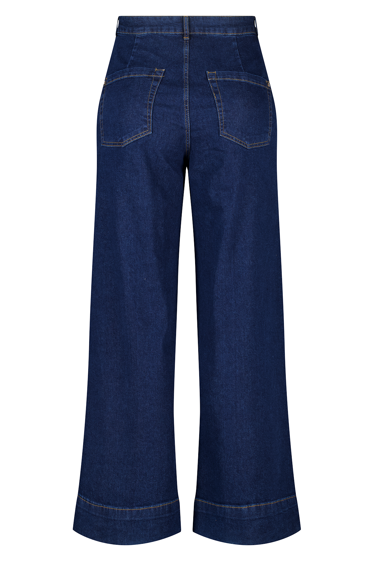 Wide leg jeans met sierknopen Rinse Washed Denim