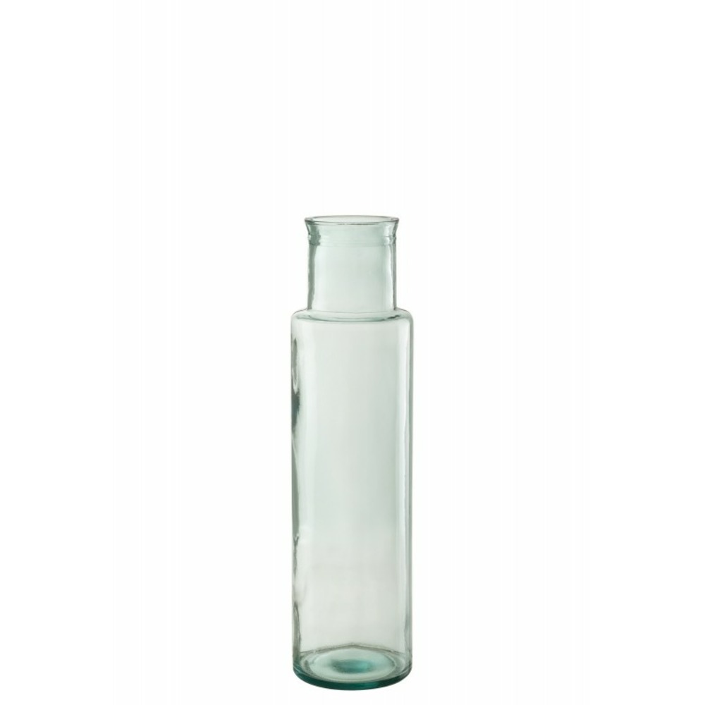 Vase cylindrique en verre transparent 15x15x55 cm