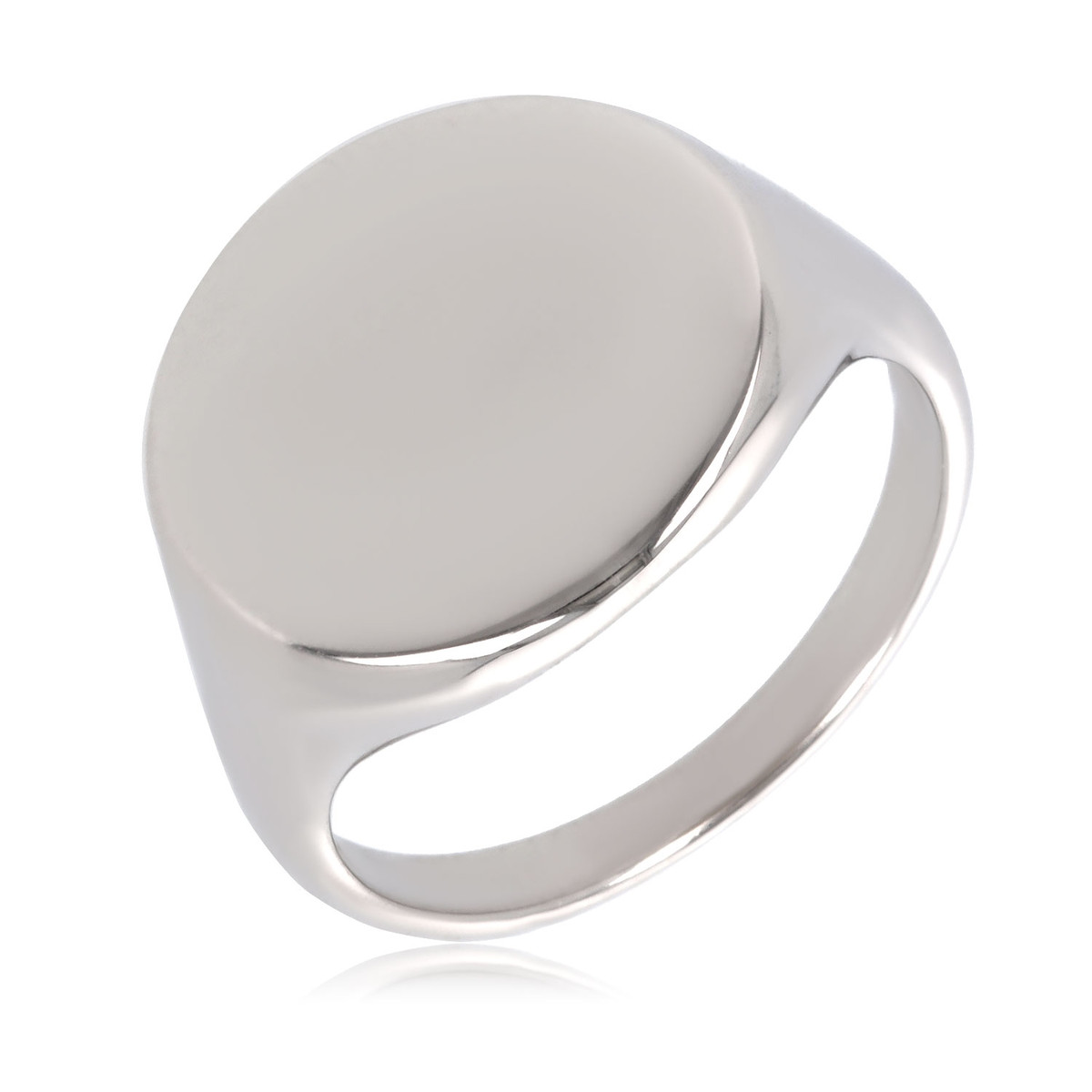 Bague argent rhodié chevalière femme