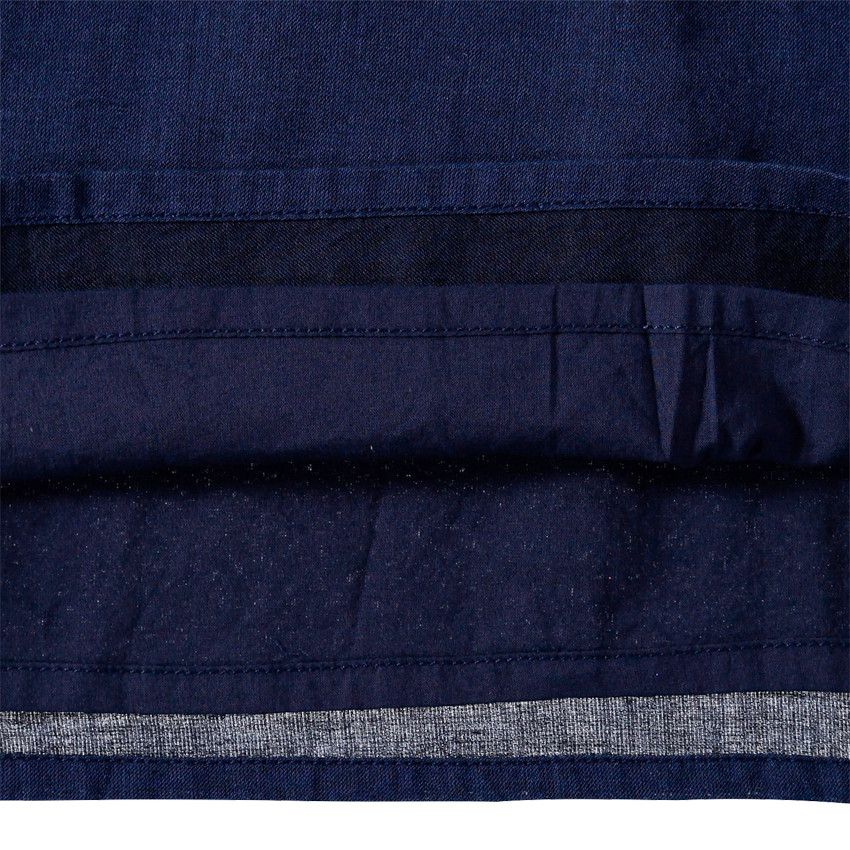 Junior - Robe chemise manches longues avec empiècements à sequins - Bleu marine