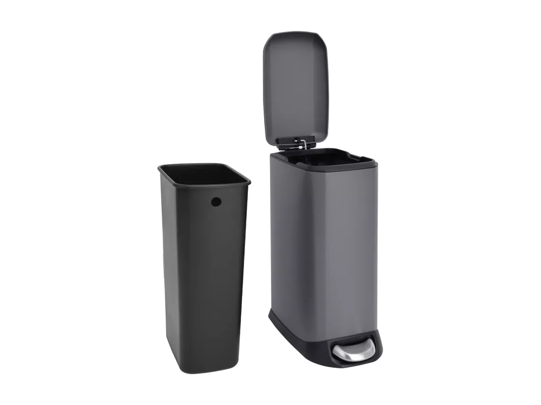 SVITA TS20 Poubelle à pédale 20 l avec seau intérieur et pédale gris