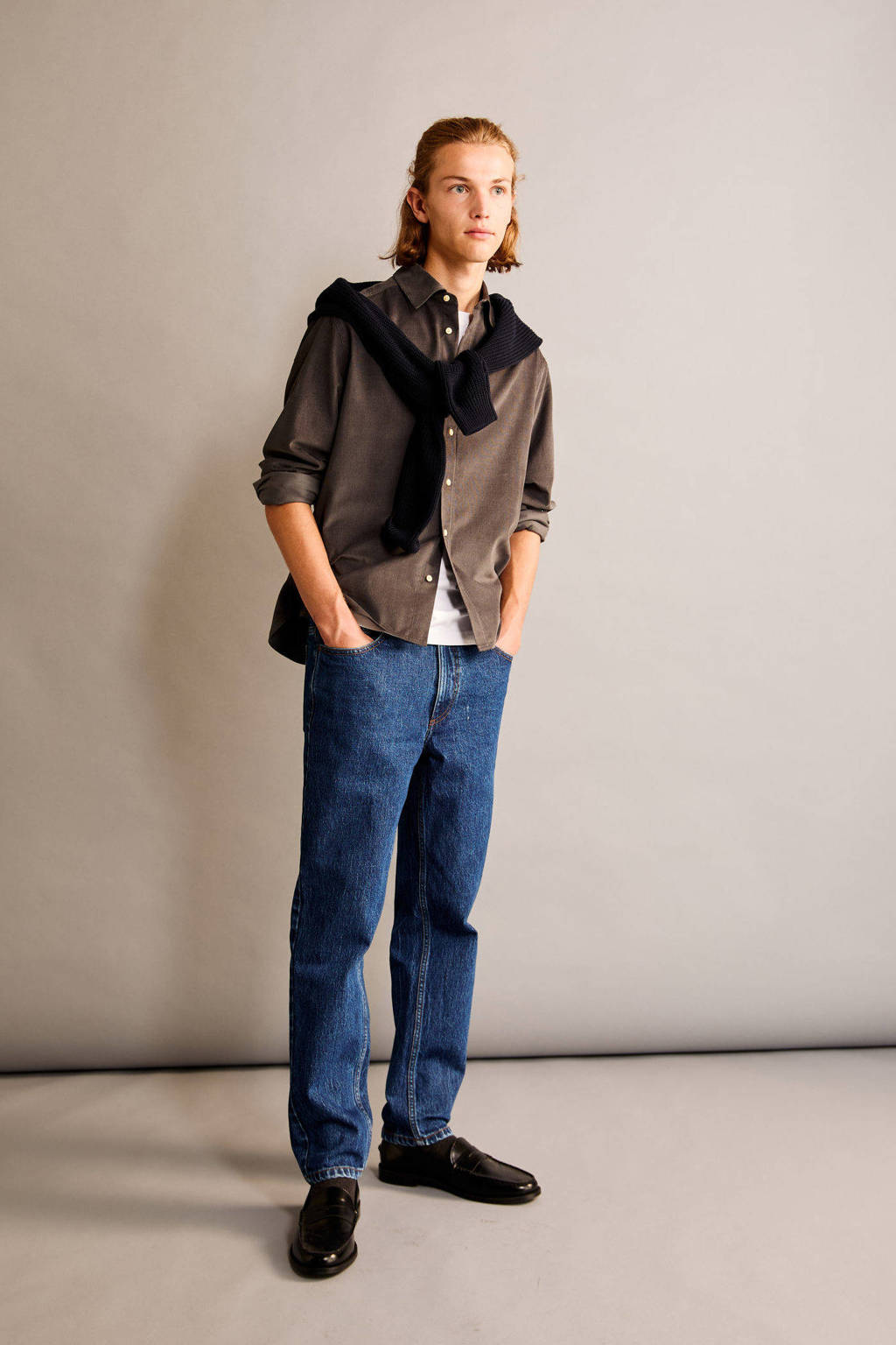 MANGO TEEN tapered fit jeans changeant blauw