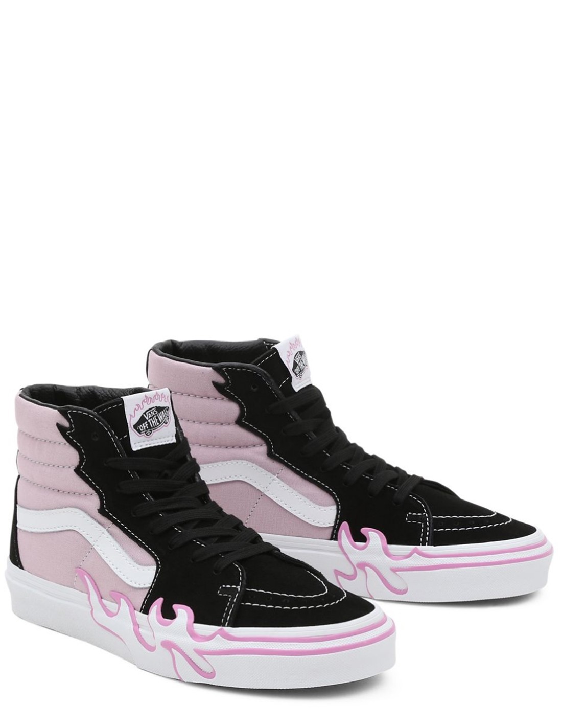 vans Sneakers montantes femme ua sk8-hi flame dkgrn daim rose/noir