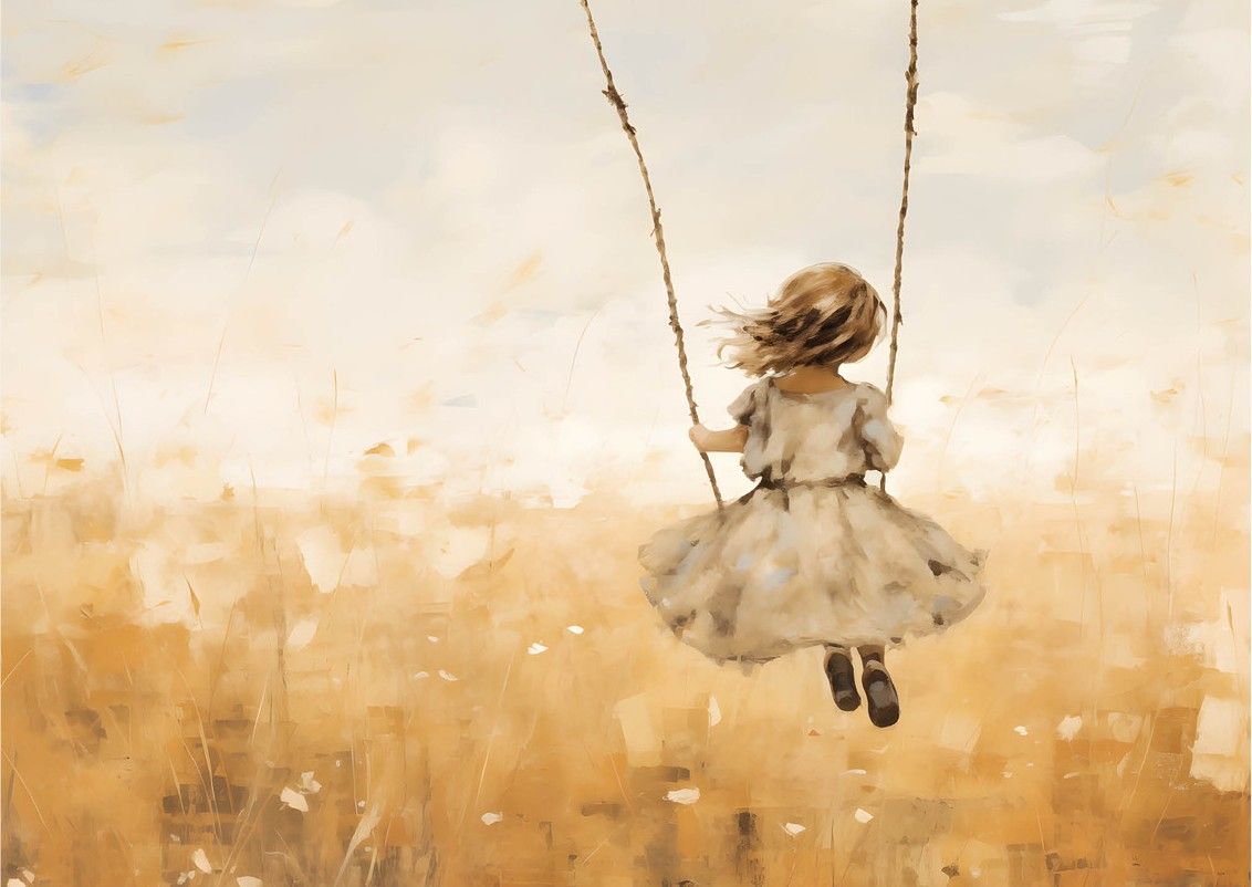 Art Print Swinging Girl