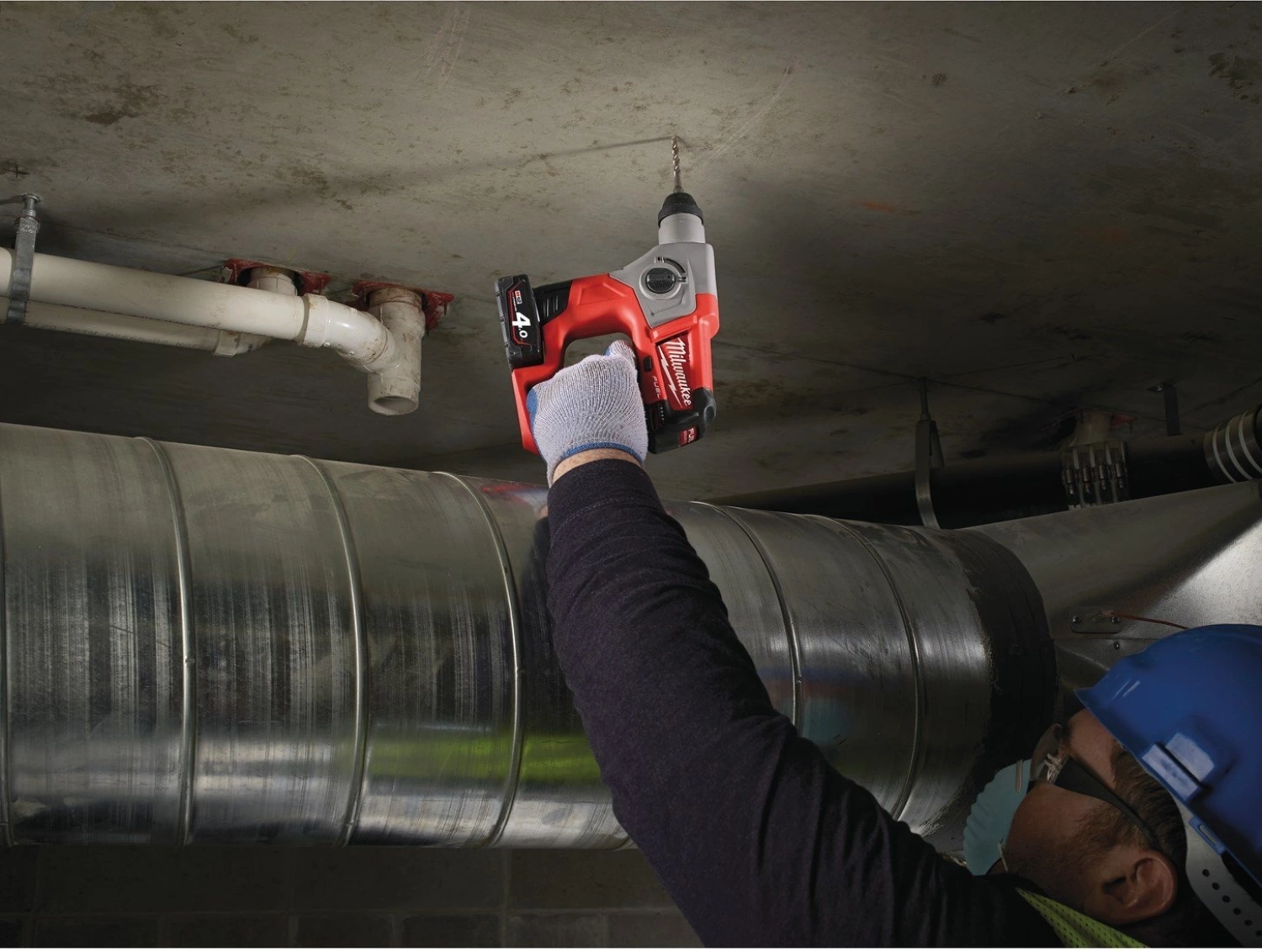 Milwaukee M12 CH-602X 12V Li-Ion Accu SDS-plus boorhamer set (2x 6.0Ah accu) in HD Box - 1,1J - koolborstelloos