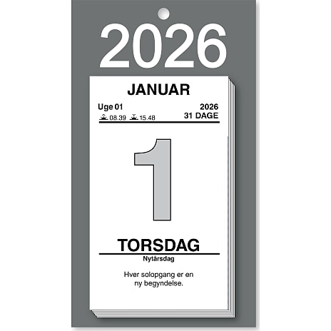 Kalender afrivning 2026