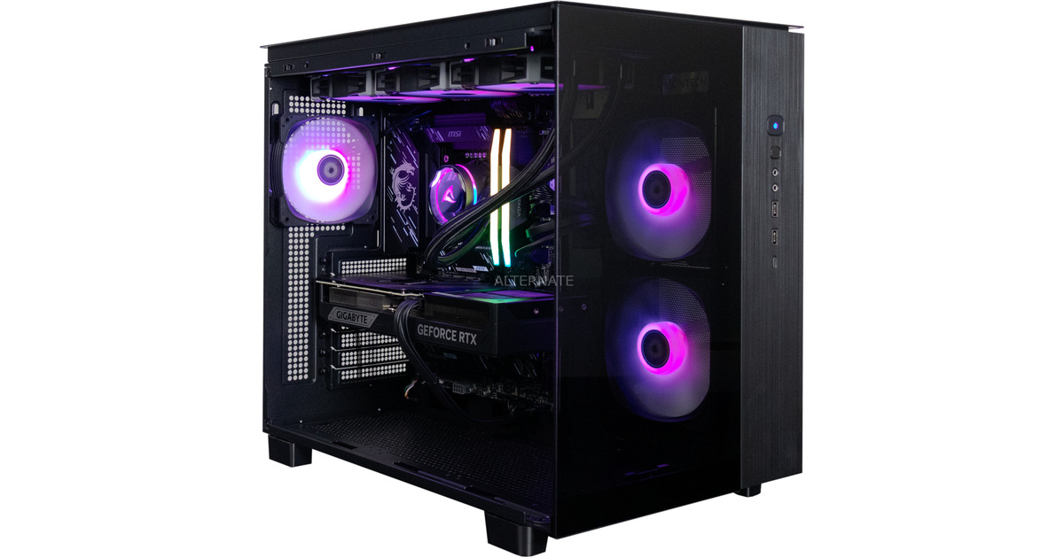 ALTERNATEThunderstorm Pro Core Ultra 7 – RTX 5070 Ti gaming pc  (Zwart | Core Ultra 7 265KF | RTX 5070 Ti | 32 GB | 2 TB SSD)
