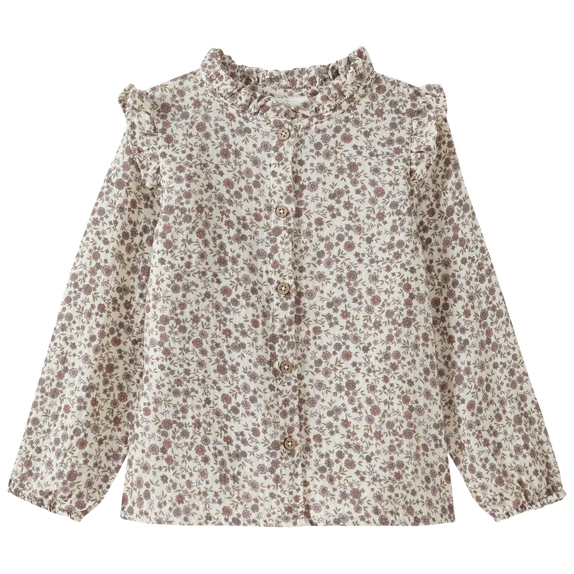 Topolino Pure Collection Mädchen Musselin-Bluse mit Rüschen hellbeige