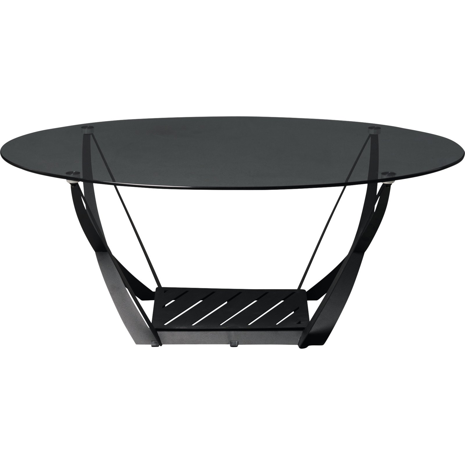 Salontisch Mona oval Glas grau 100 x 40 x 60 cm