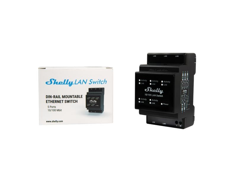 Shelly Smart Home LAN Switch LAN-Switch für die DIN-Schienen
