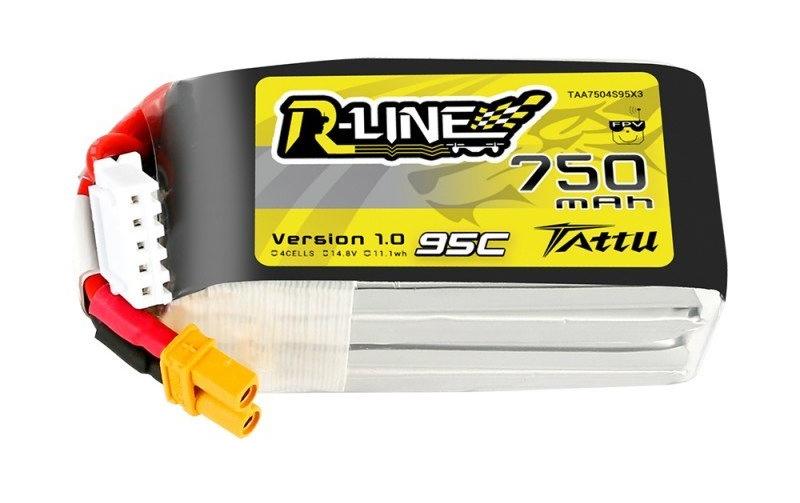 RC-Akku LiPo 750 mAh 14.8 V 95C R-Line4S LiPo Akku mit XT30 Stecker für FPV Racecopter