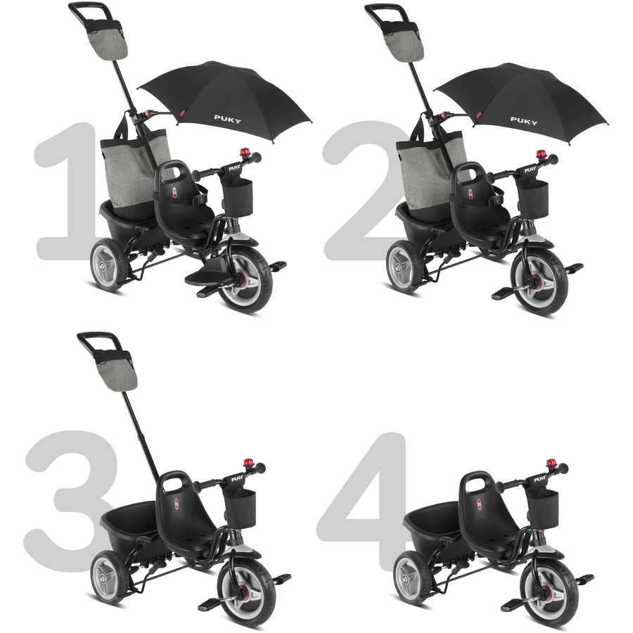PUKY® 4 in 1 Dreirad Ceety Comfort, schwarz 2442