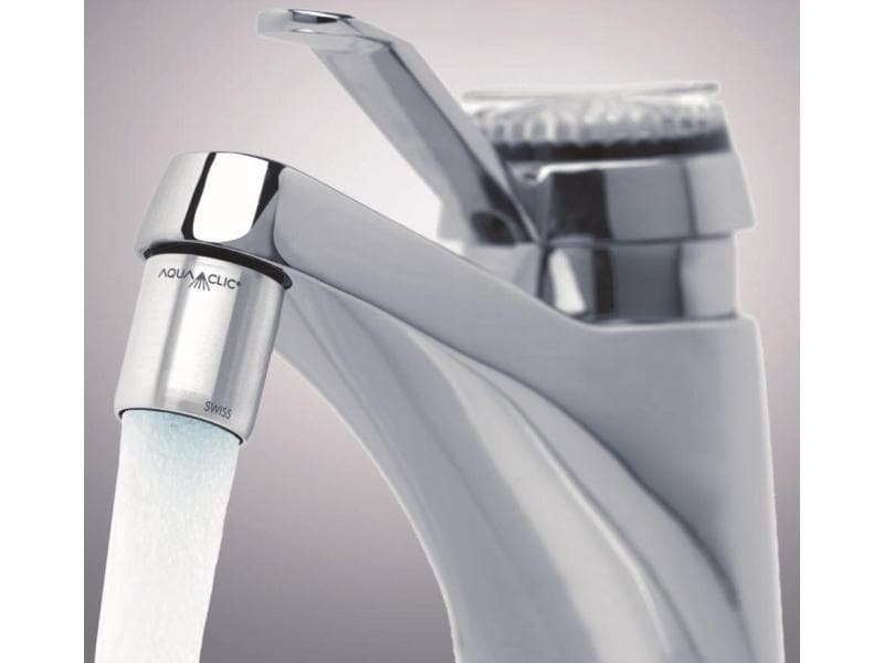 AquaClic Strahlregler AquaClic Inox Pur 50 % Wasser sparen, passend für jede Standartarmatur
