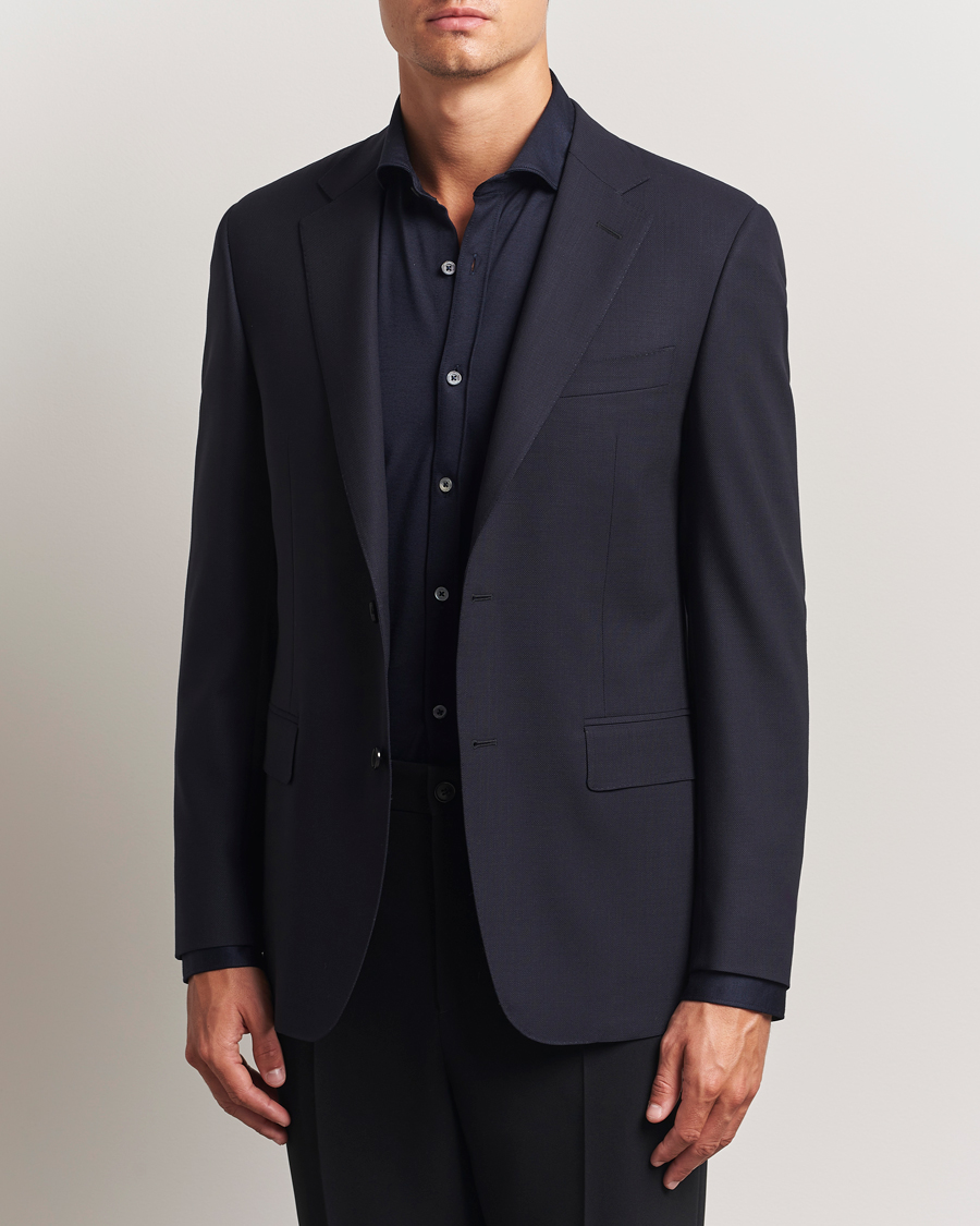 Canali Travel Wool Blazer Navy