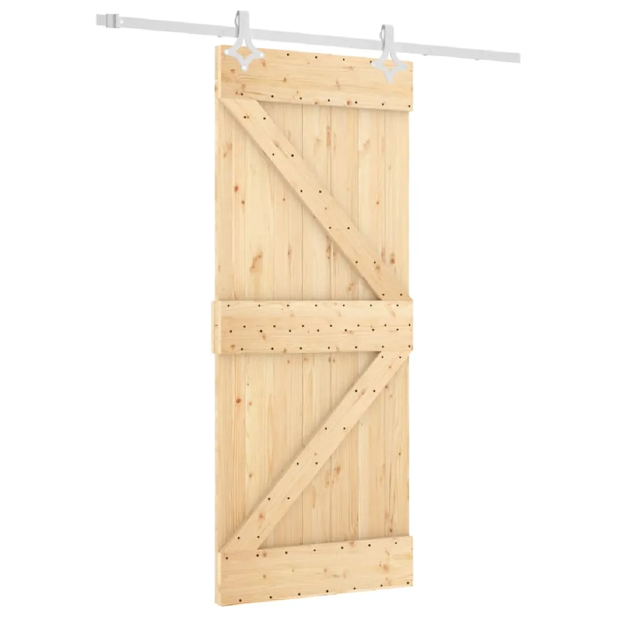 vidaXL Porte coulissante en pin massif - 85x210 cm