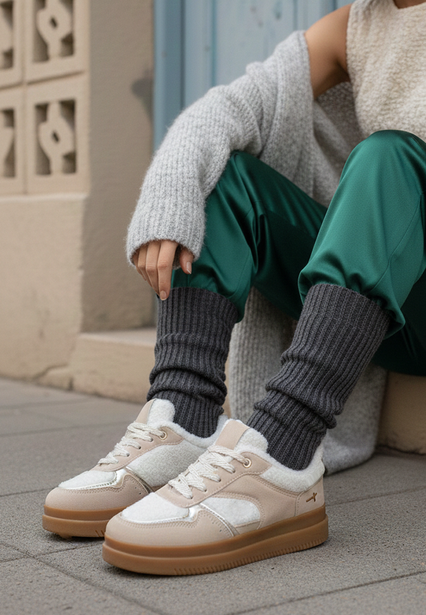 Baskets pour femme beige Maisie