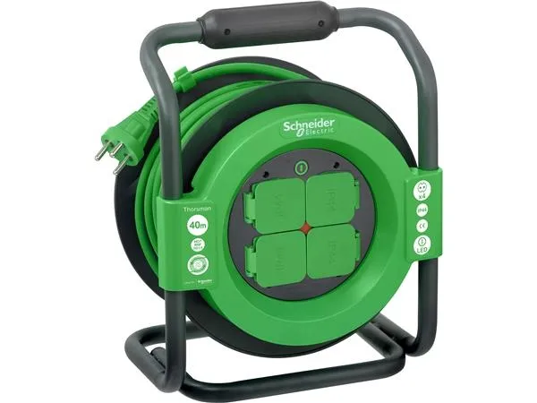Thorsman kabeltromle 40m ho7rnf 3g1,5 sort/grøn