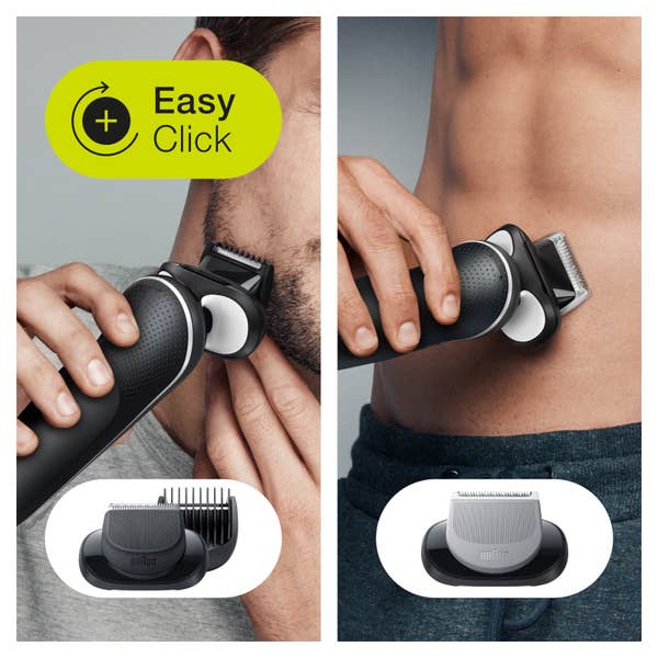 Braun Series 5 51-W4650cs Elektrorasierer für Herren mit 2 EasyClick-Aufsätzen, Ladestation, Weiß