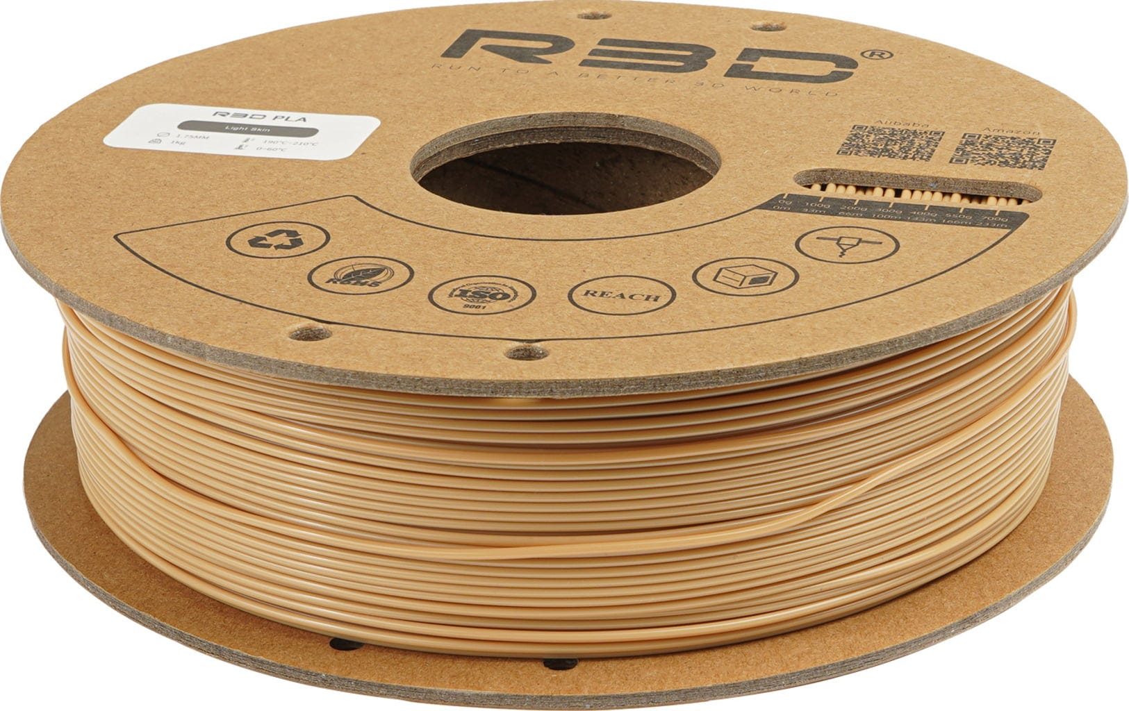 R3D  PETG Latte, 1.75 mm / 1000 g    Günstiges PETG-Filament in Hellbraun