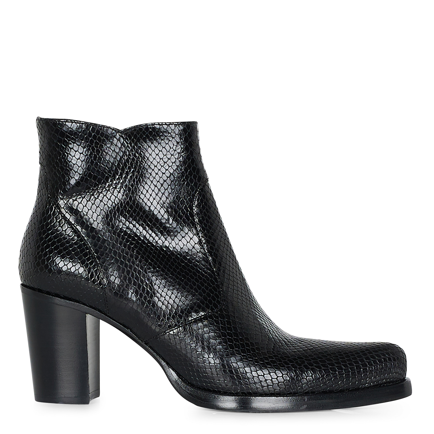 PADDY 7 ZIP BOOT - Bottines à talon embossé| Noir