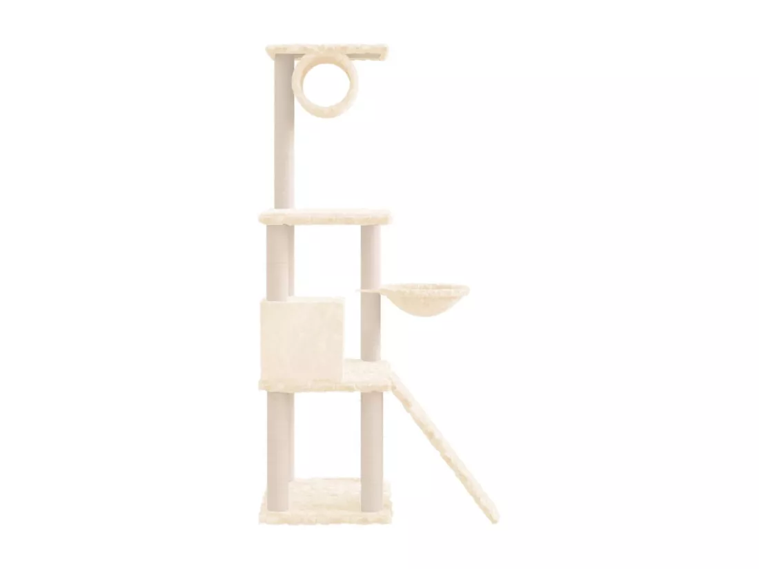 Arbre à chat avec griffoirs en sisal Crème 131 cm