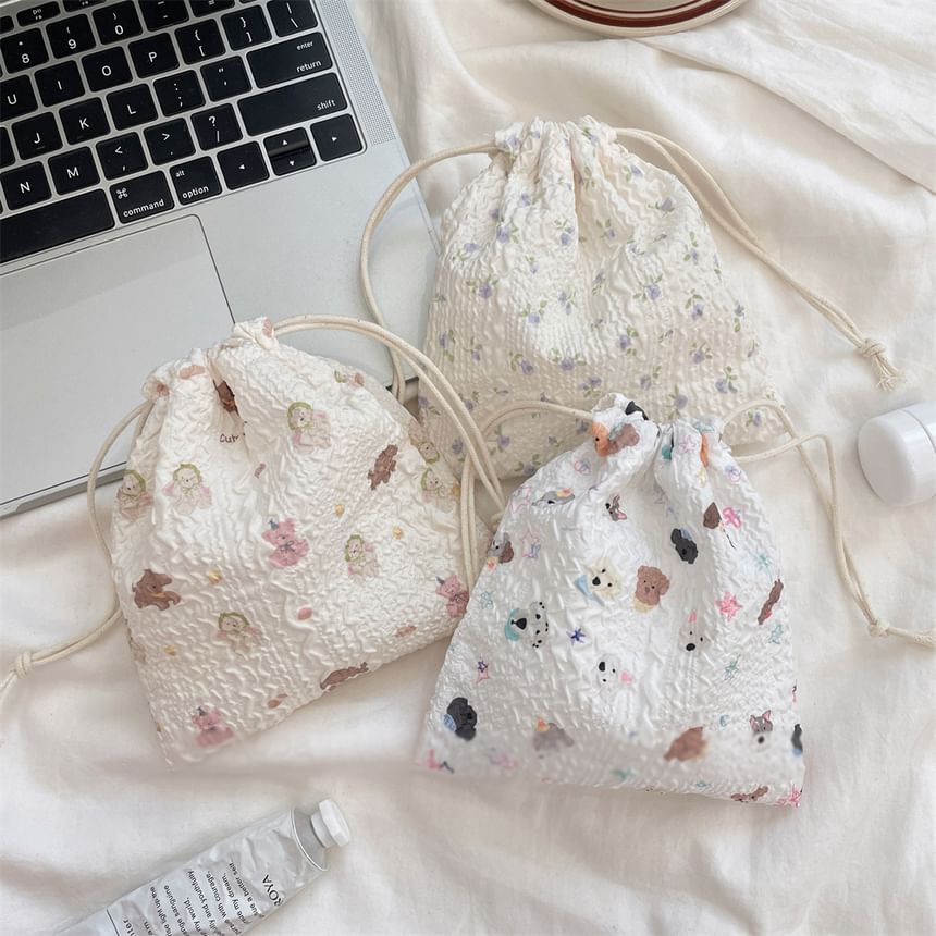 Bitabis - Print trekkoord etui make-up sanitair