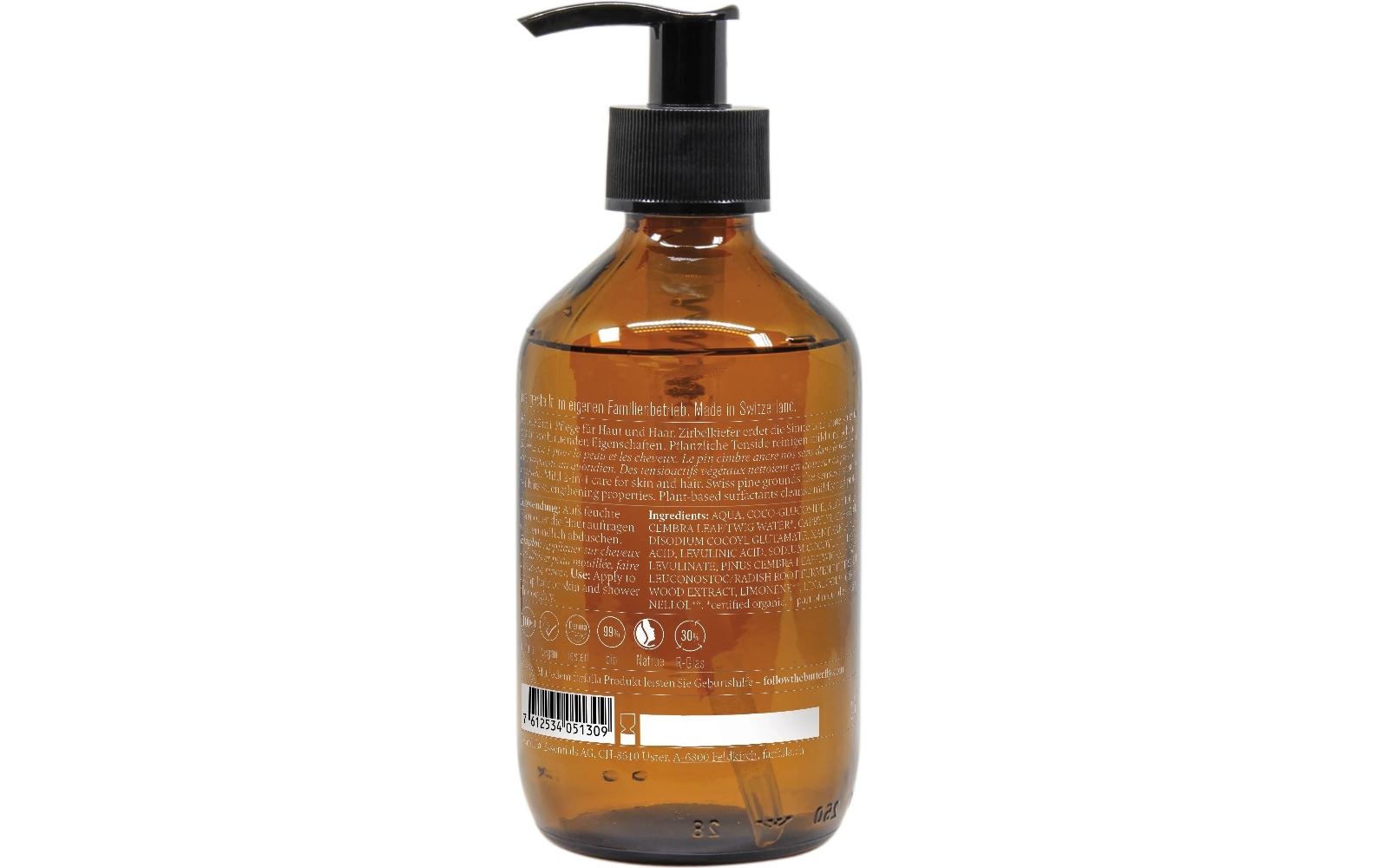Duschgel Swiss Pine Natural Shower and Shampoo 250 mlMilde 2-in-1 Pflege für Haut und Haar