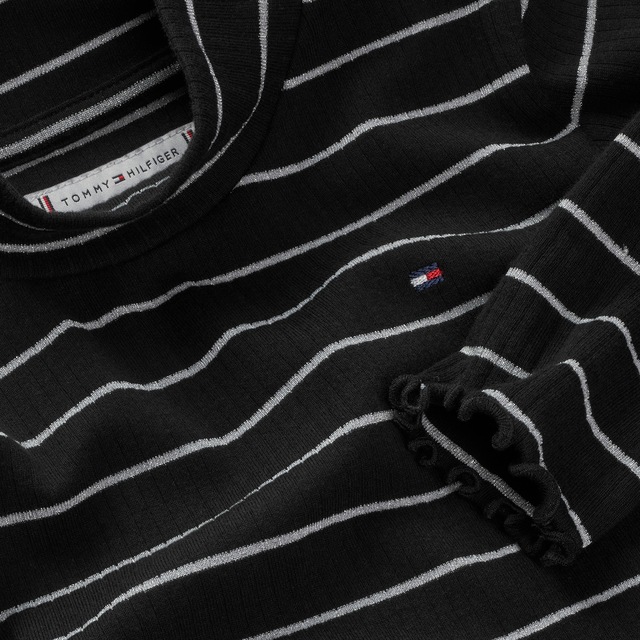 Tommy Hilfiger Langarmshirt »SPARKLE STRIPE MOCK NECK L/S«, Kinder bis 16 Jahre