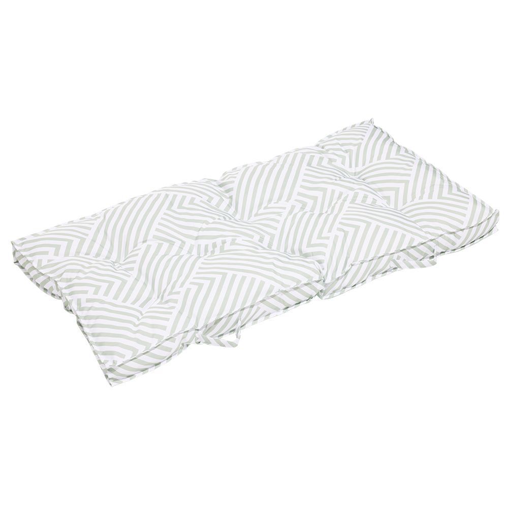 Coussin salon palette polyester rayé vert et blanc 120x60cm