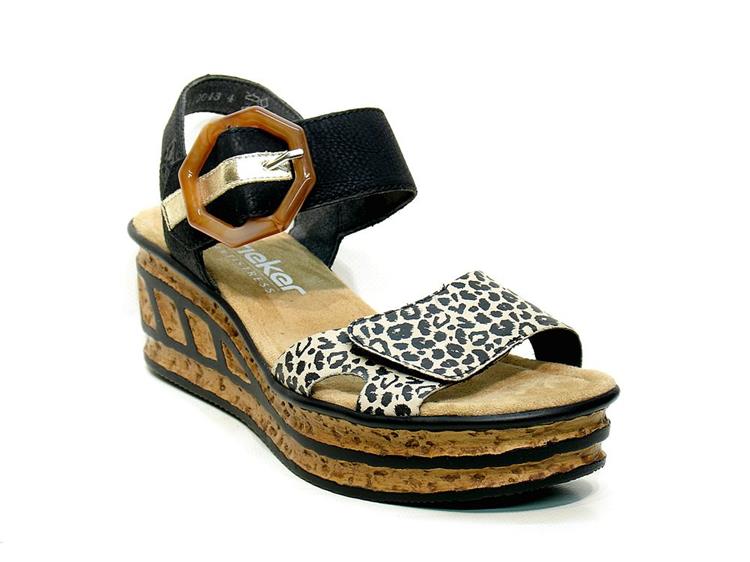 Rieker 68176 ginger/schwarz/lightgold