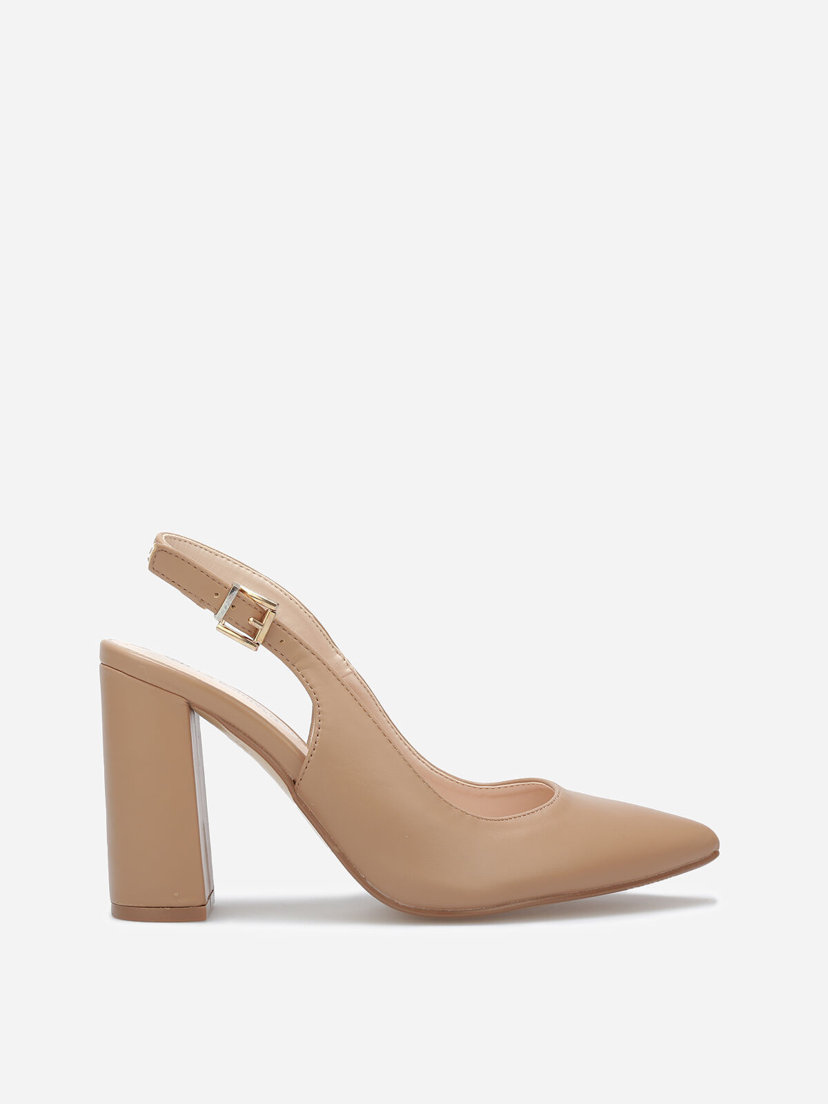 Escarpins pointus à bride arrière- Taupe