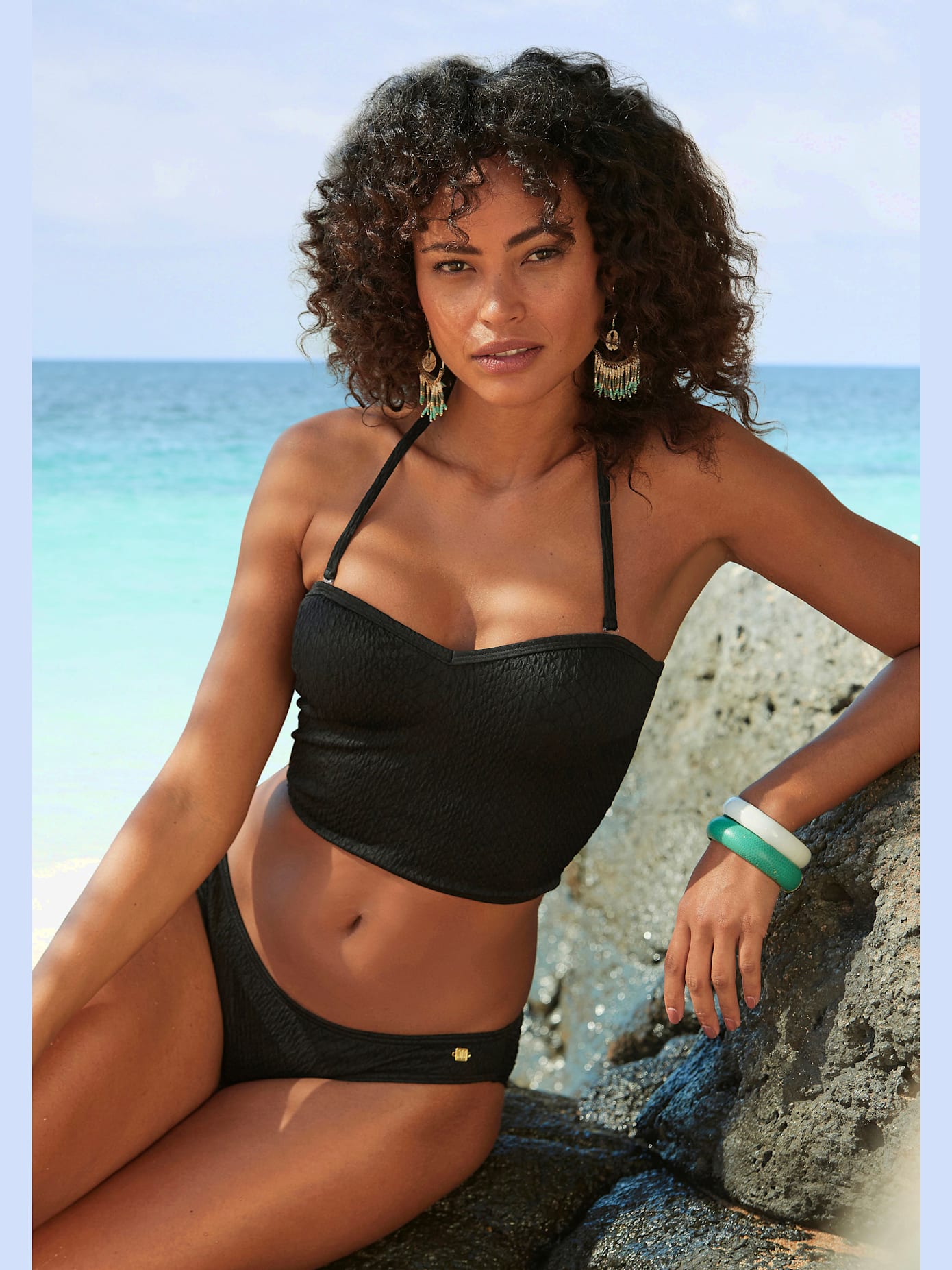 Haut de bikini bustier qualité structurée élégante au look animal