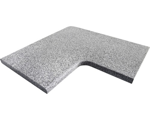 FLAIRSTONE Zwembadrand IJsland wit grijs hoekstuk binnen + buiten afgerond 60x35 / 60x35 x 3 cm