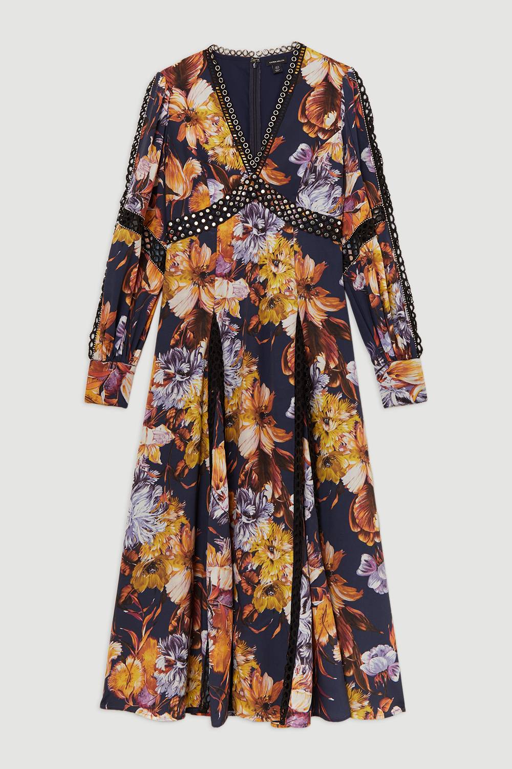 KarenMillen Robe maxi en dentelle ornée de fleurs