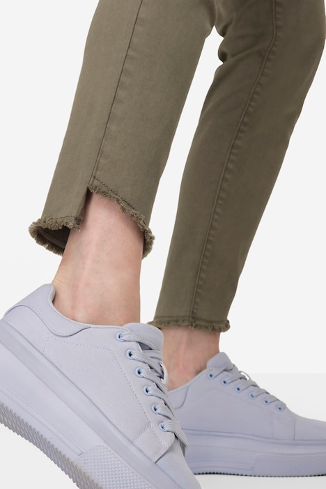 Color Jeans Julia, schmale Passform, 5-Pocket, Fransensaum