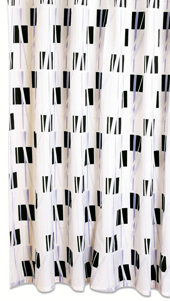 Duschvorhang Geo 180 x 200 cm weiß/schwarz