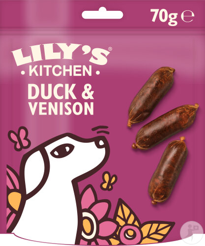 Lily's Kitchen Sausages Friandises Saucisses Pour Chien Canard Et Chevreuil 70g