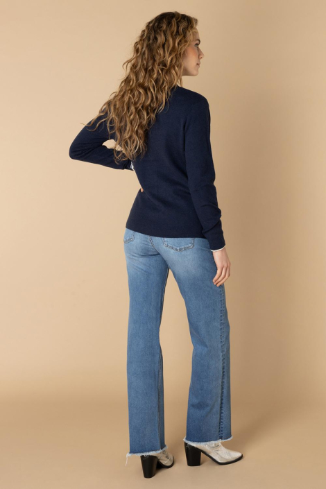 Ivy Beau blauwe dames vest