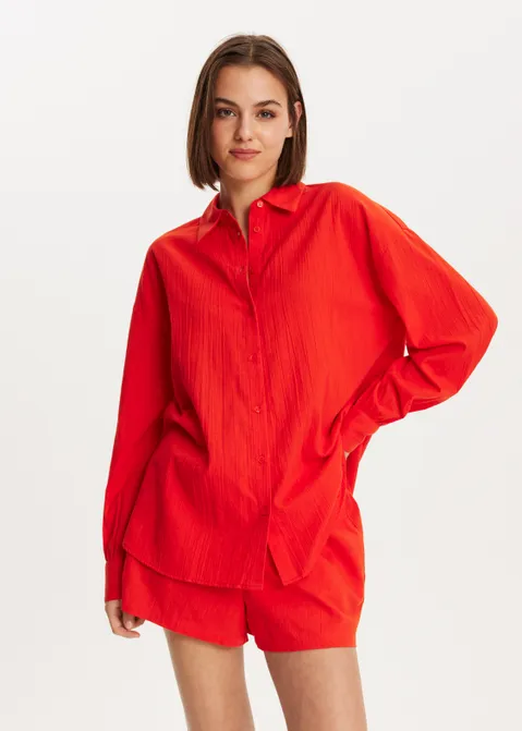 Katoenen blouse rood (ROO)