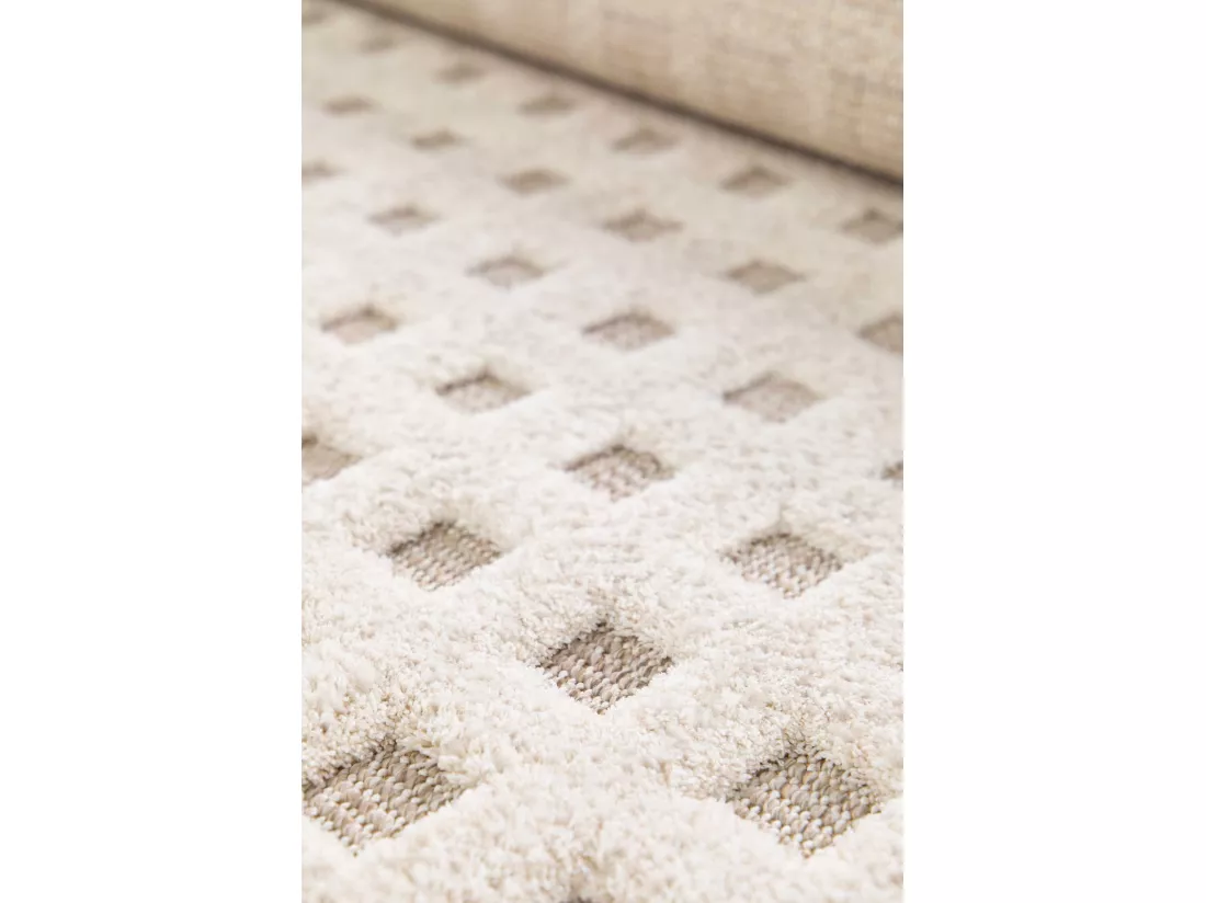 Tapis intérieur - scandinave avec relief - blanc - 160 x 230 cm - DIENA