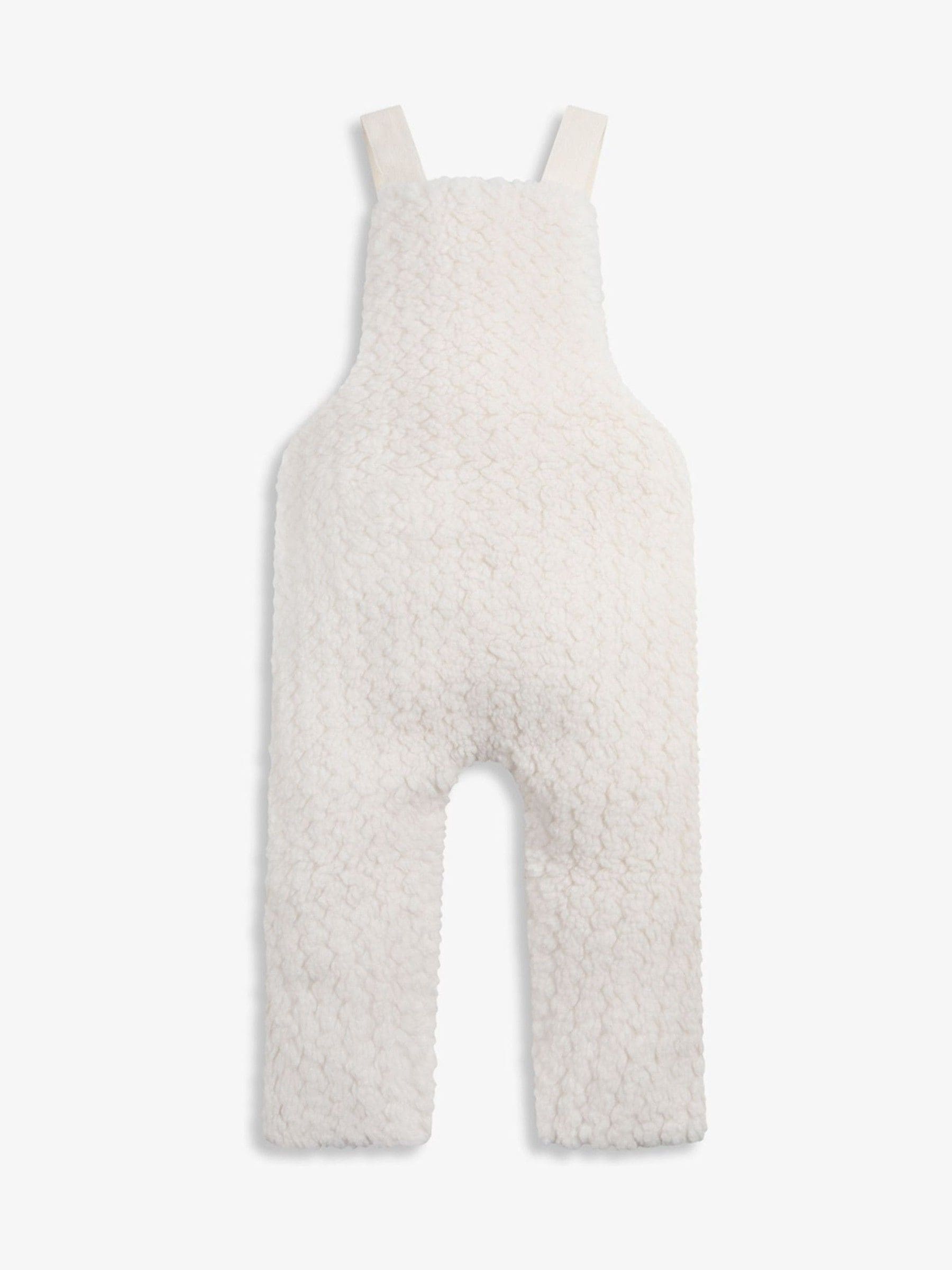 Crème - The Little Tailor - Set van dikke tuinbroek van sherpafleece en body voor baby's