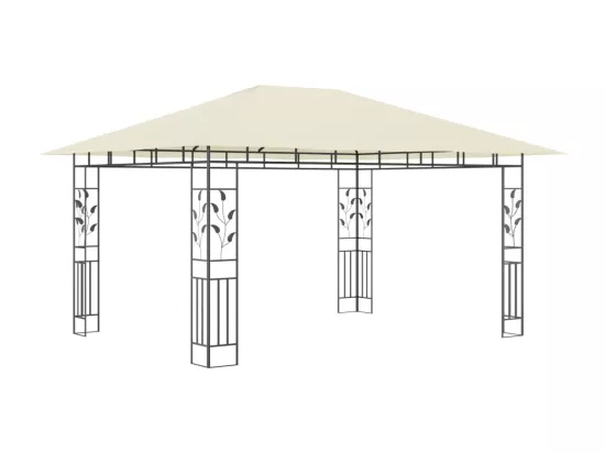 Belvédère avec moustiquaire 4x3x2,73 m Crème 180 g/m²