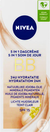 Nivea 5en1 BB Crème Jour IP15 24h Hydratation Light 50ml